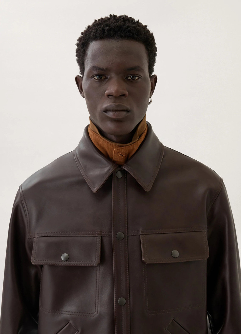 Lemaire LEATHER TRUCKER ROUGH LEATHER | REVERSIBLE