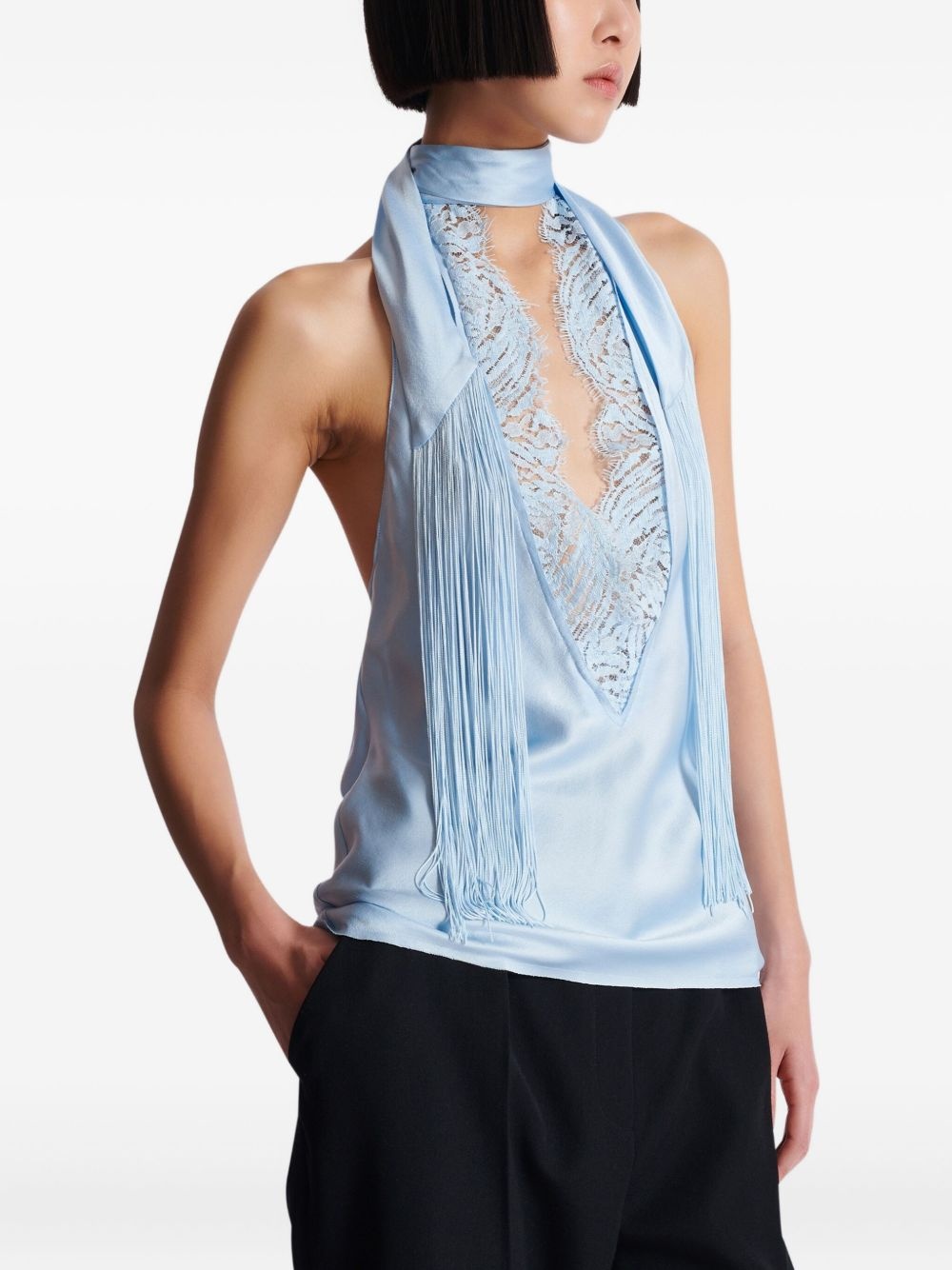 silk halterneck top - 6