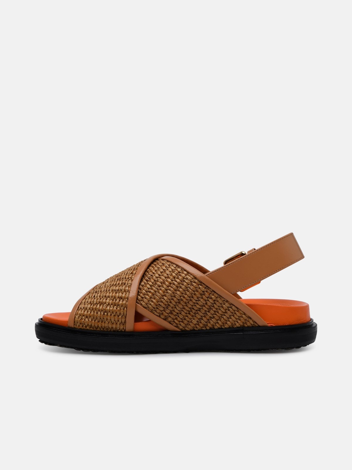 BROWN RAFFIA BLEND FUSSBETT SANDALS - 3