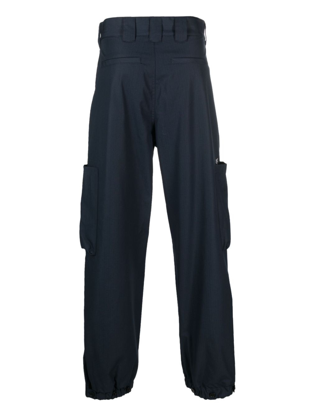 cargo-pocket cotton wide-leg trousers - 2