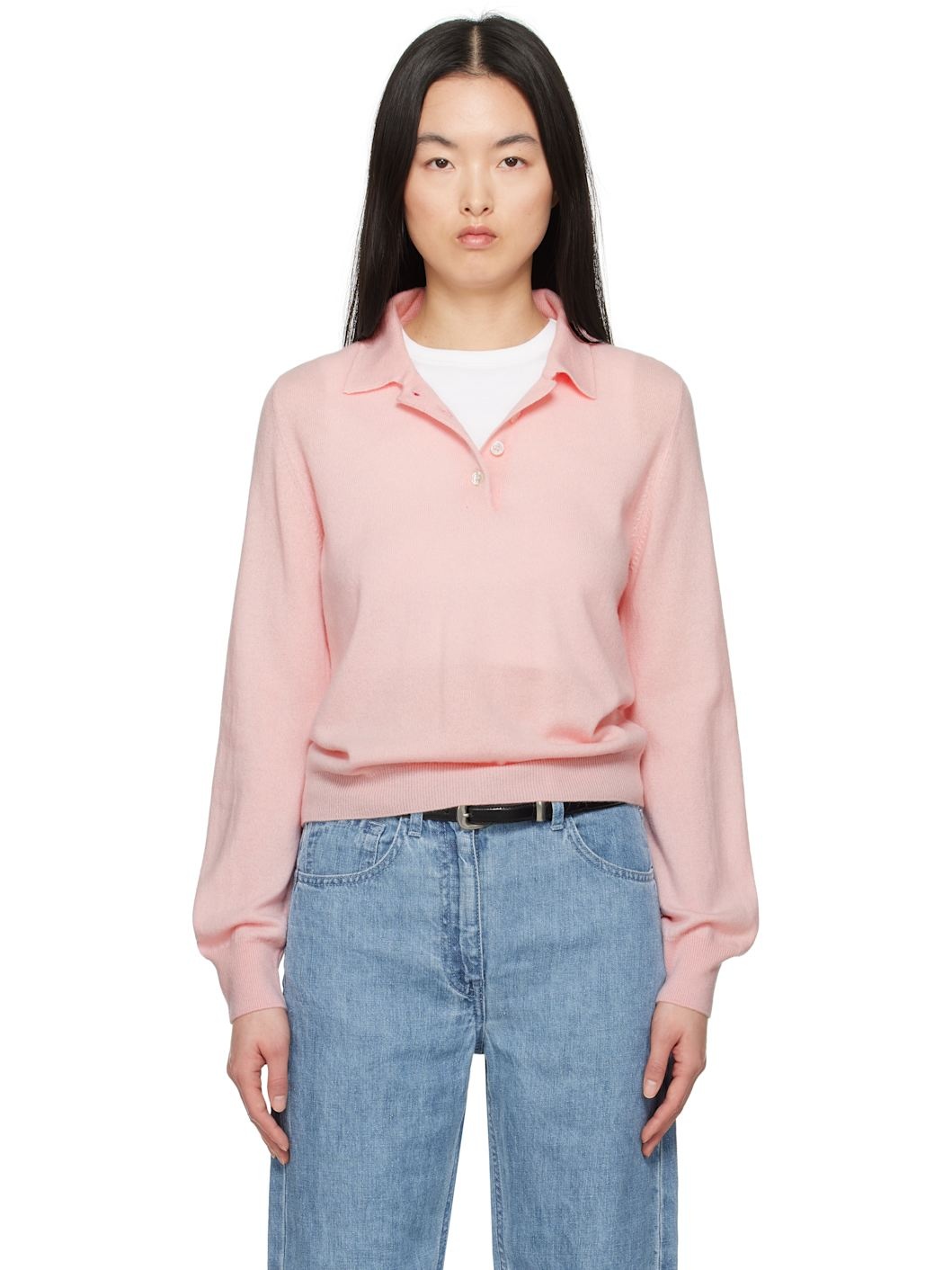 Pink Aoife Cashmere Polo - 1