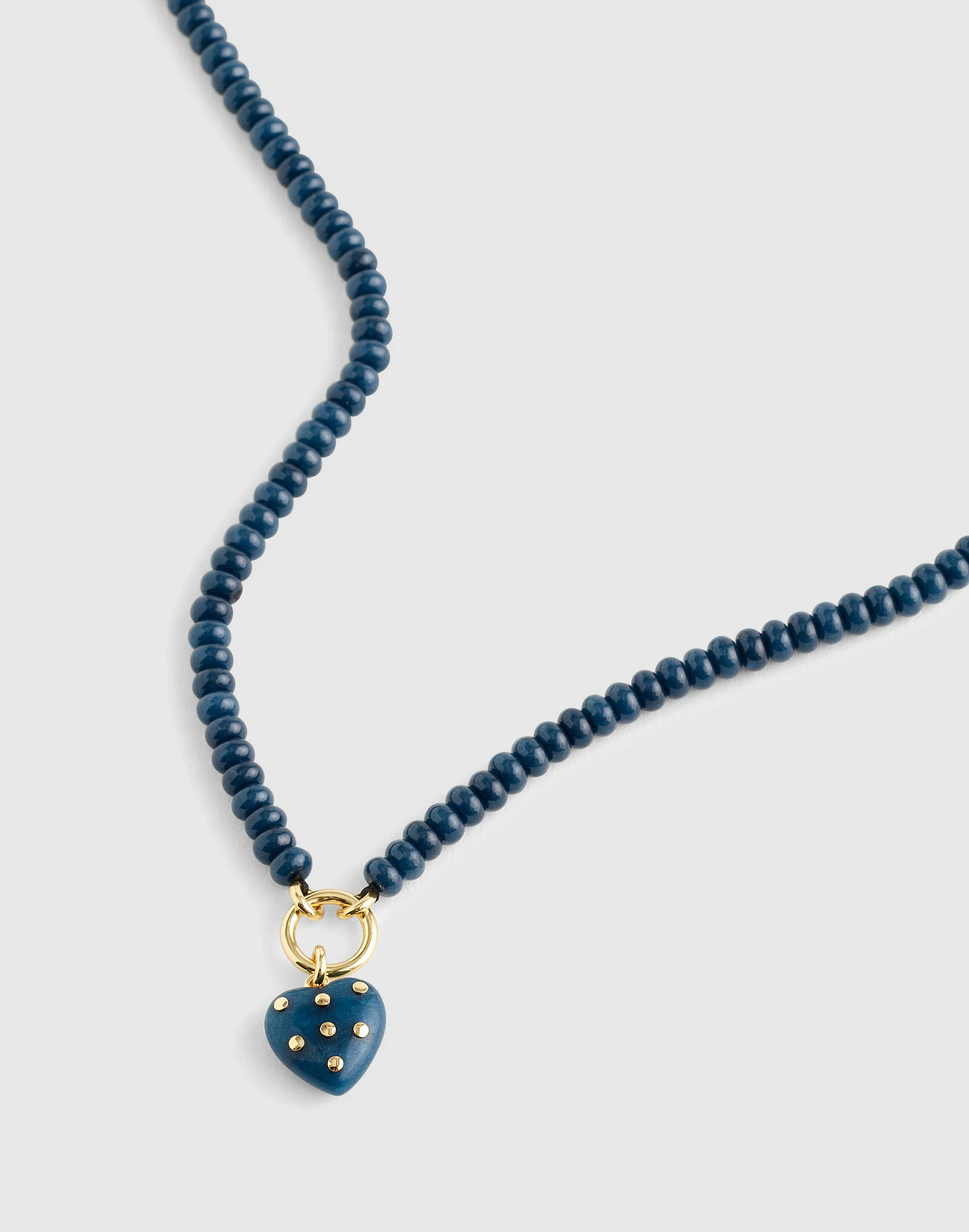 Semiprecious Beaded Charm Necklace - 1