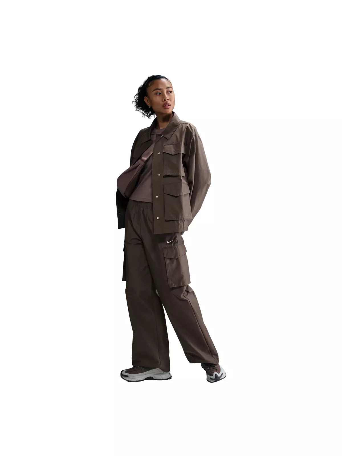 Women's Sportswear Everything Wovens Mid-Rise Cargo Pants - Brown - 3