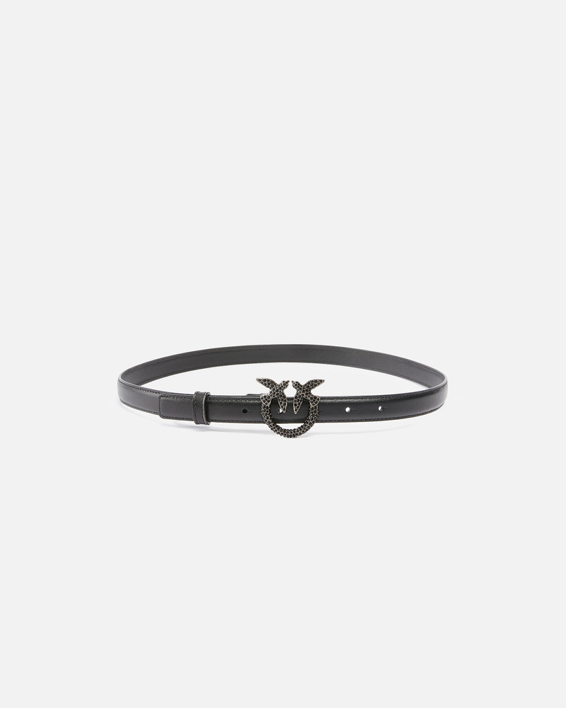 THIN LEATHER 2 CM BELT WITH JEWEL BUCKLE 1