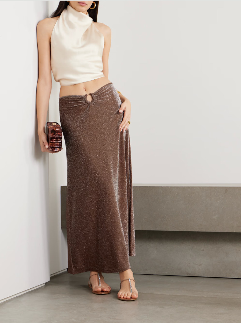 Chocolate Rainstorm Midi Skirt - 3