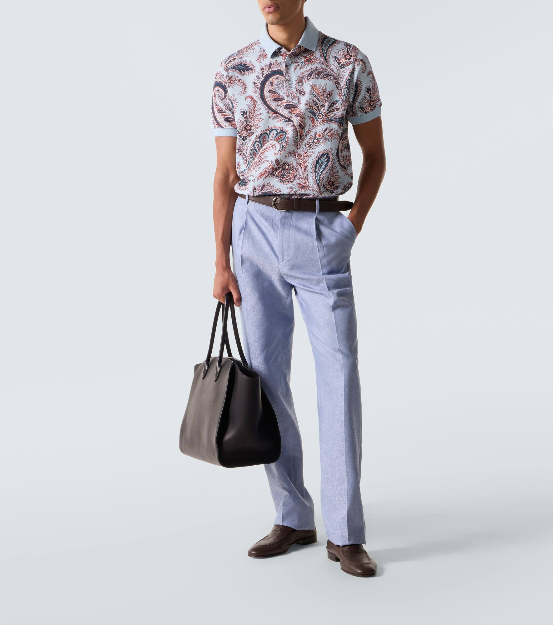 Paisley cotton piqué polo shirt - 2