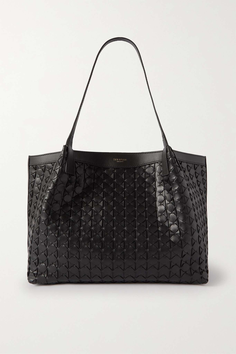 Secret small woven leather tote Black - 1