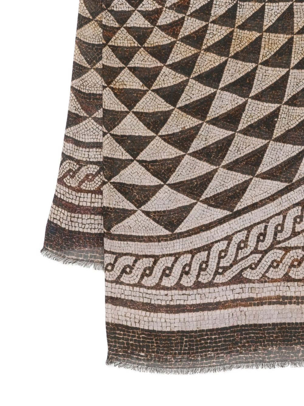 mosaic-pattern scarf - 3