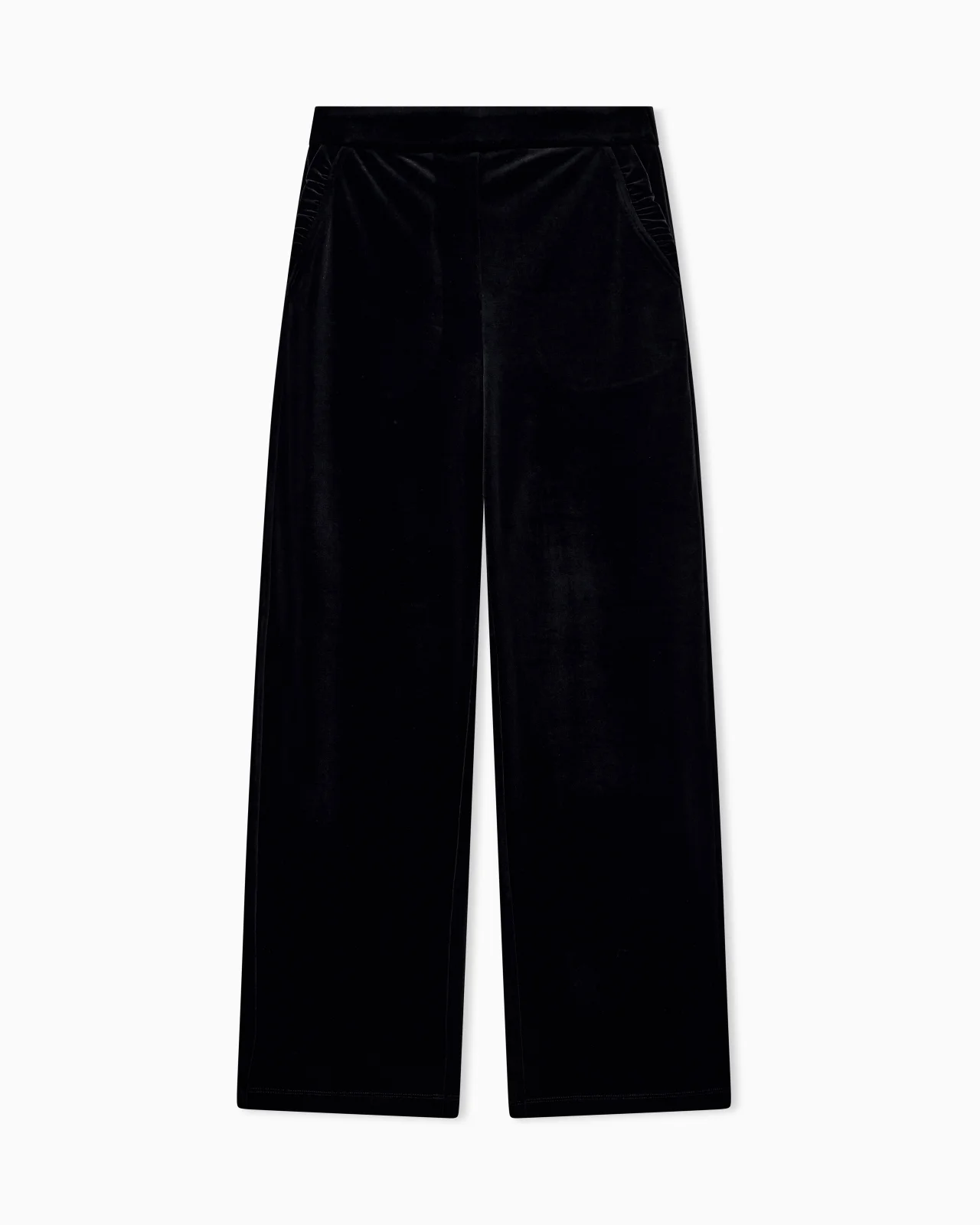 WIDE-LEG STRETCH CHENILLE TROUSERS WITH SIDE POCKETS - 1