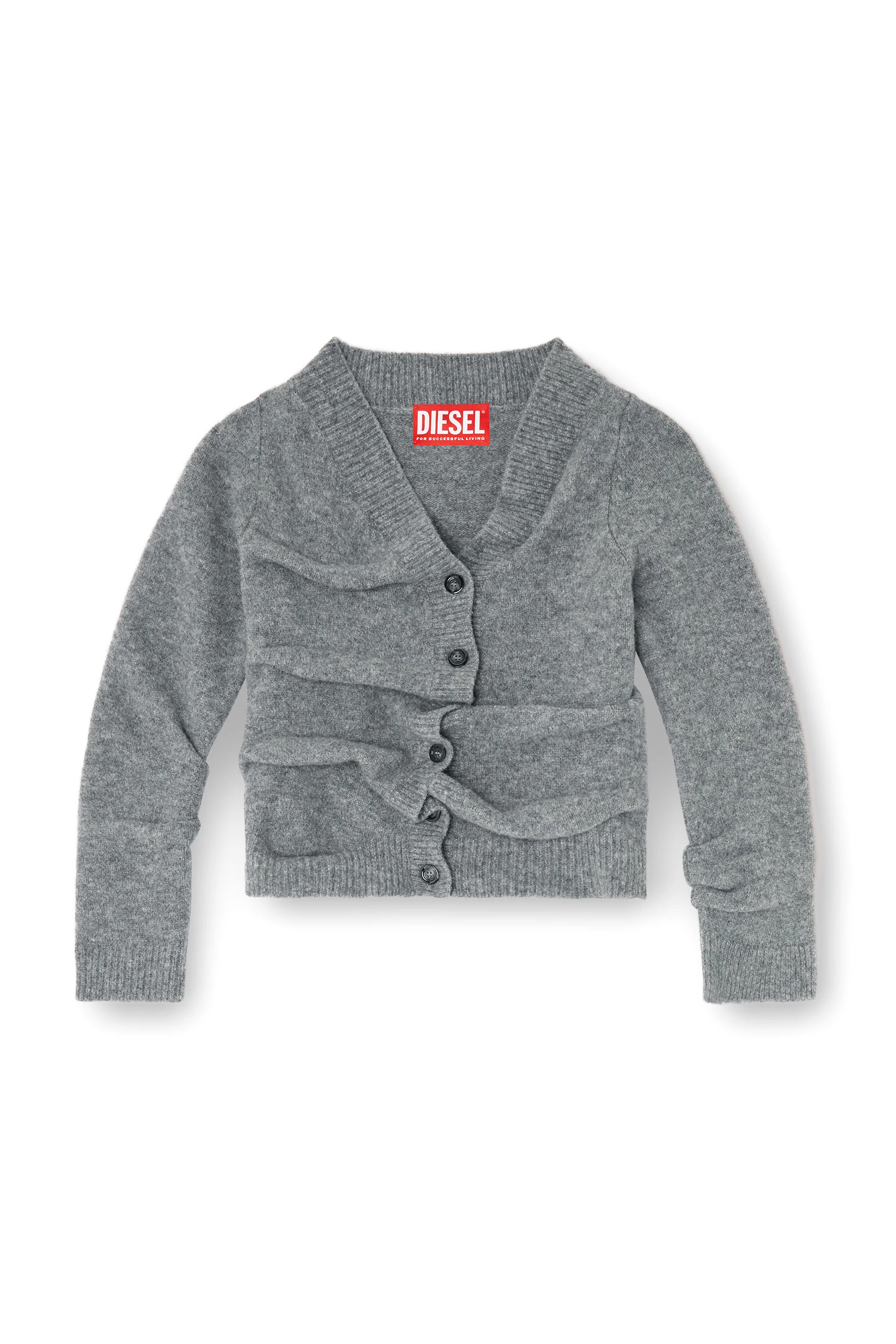 CROPPED CARDIGAN IN WRINKLED BOILED KNIT - 1