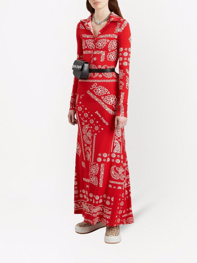 Palm Angels bandana-print long dress outlook