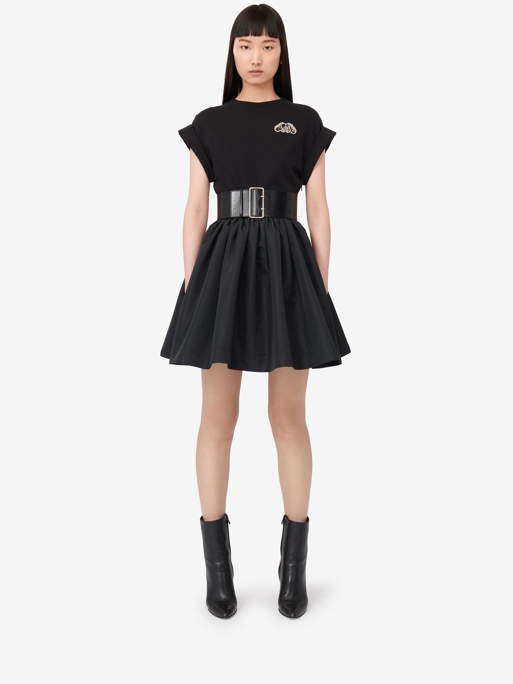 Women's Hybrid Mini Dress in Black - 2