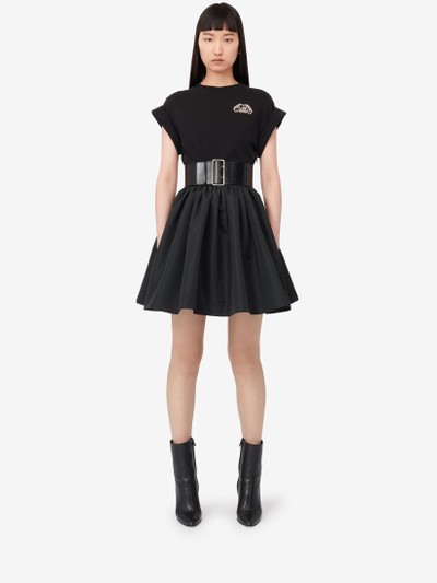 Alexander McQueen Women's Hybrid Mini Dress in Black outlook