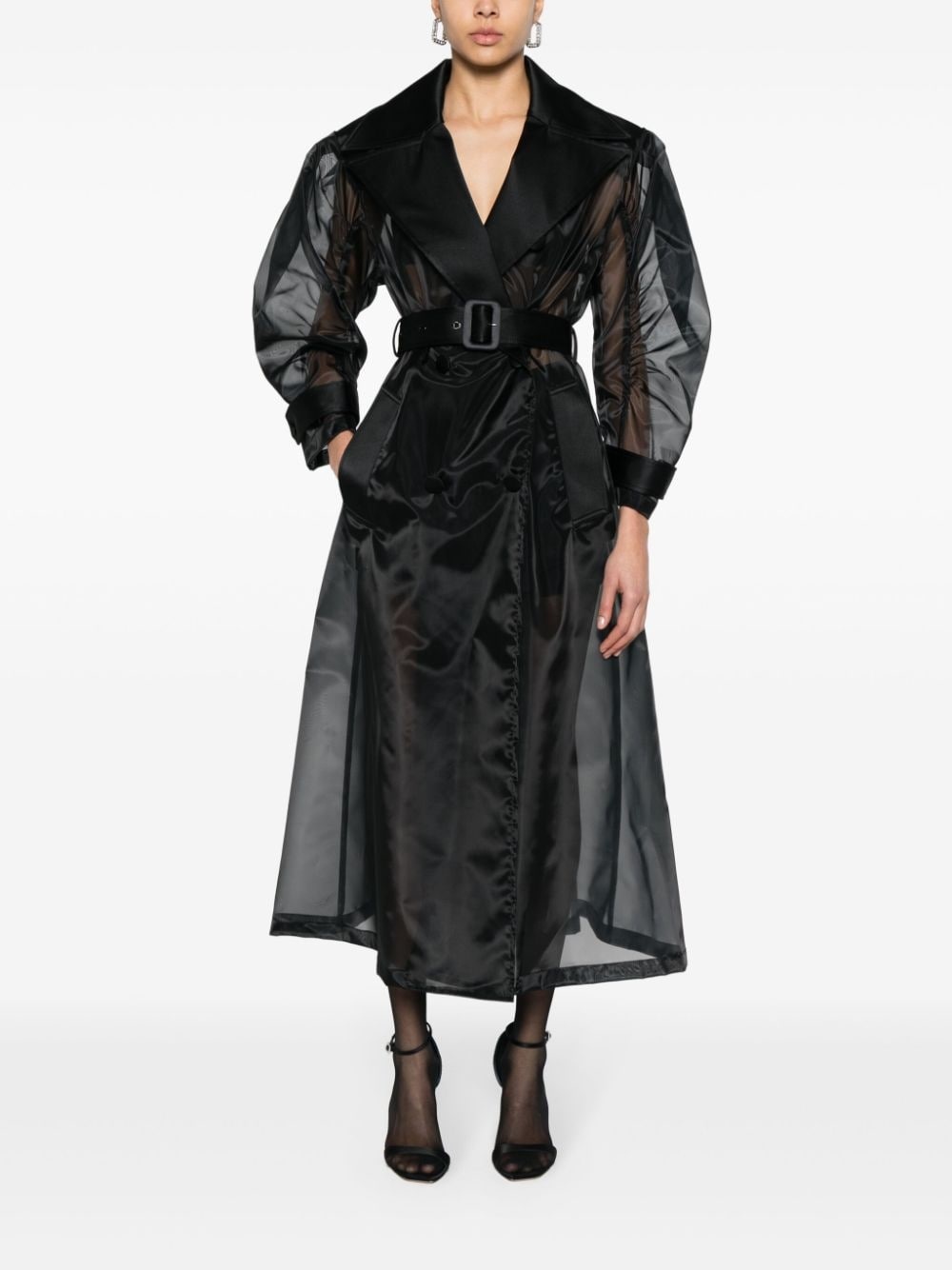 double-breasted long coat - 2