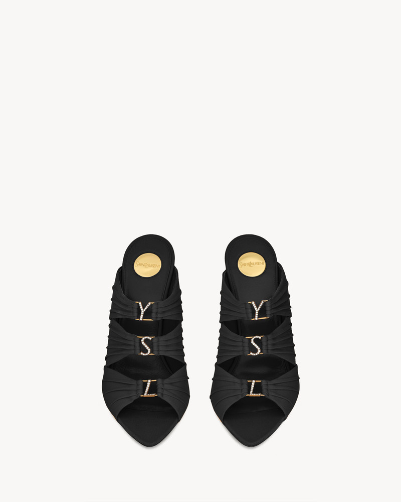 SAINT LAURENT EMILIE MULES IN SATIN CREPE outlook