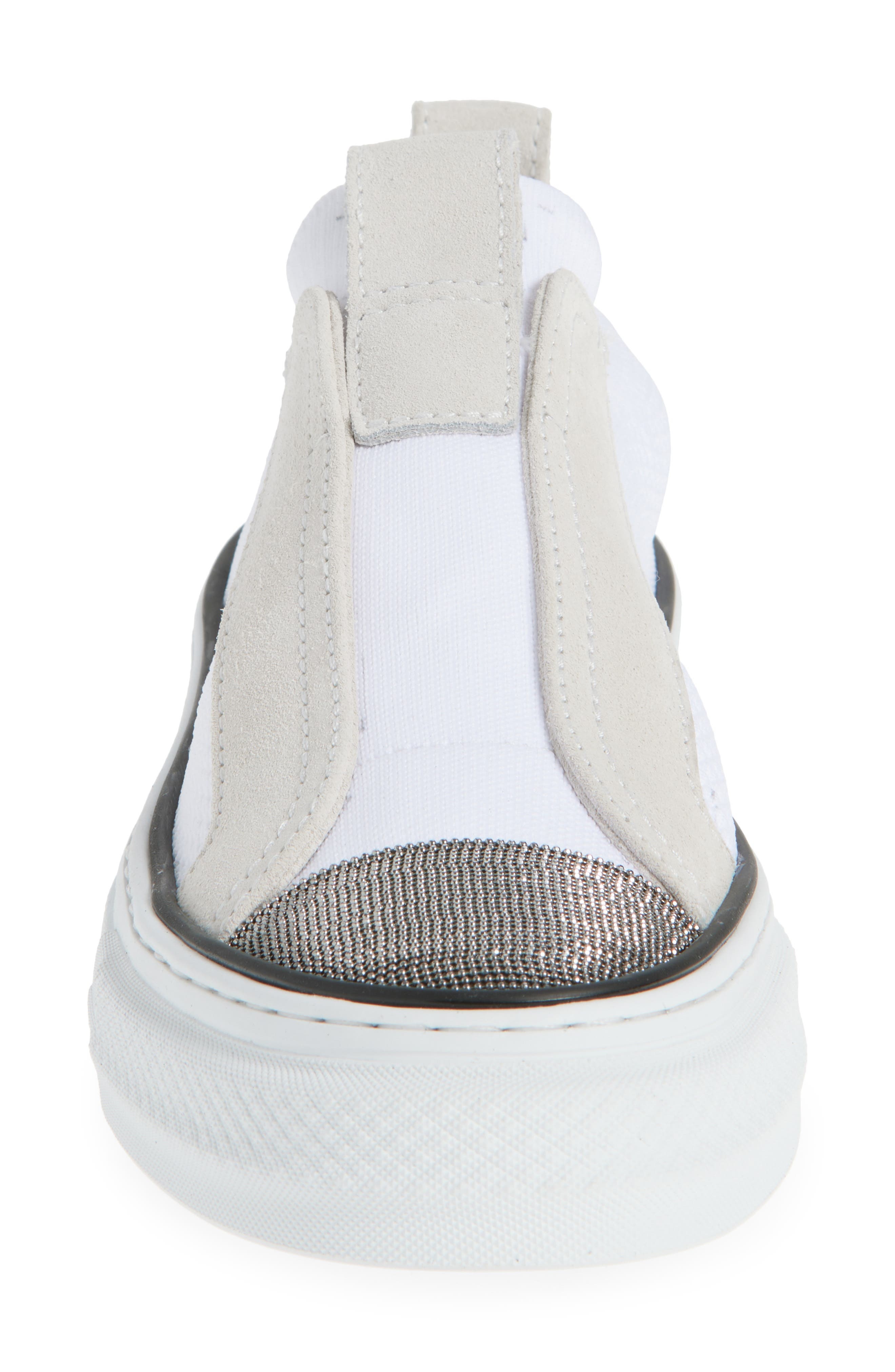 Brunello Cucinelli Slip-On Sneaker in C001 Bianco at Nordstrom - 4