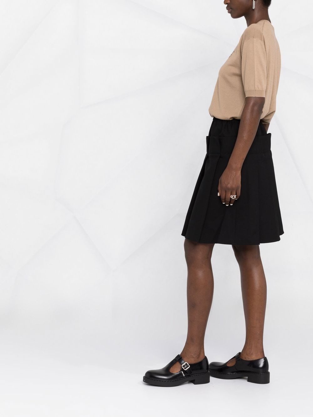 embroidered-logo knit top - 6