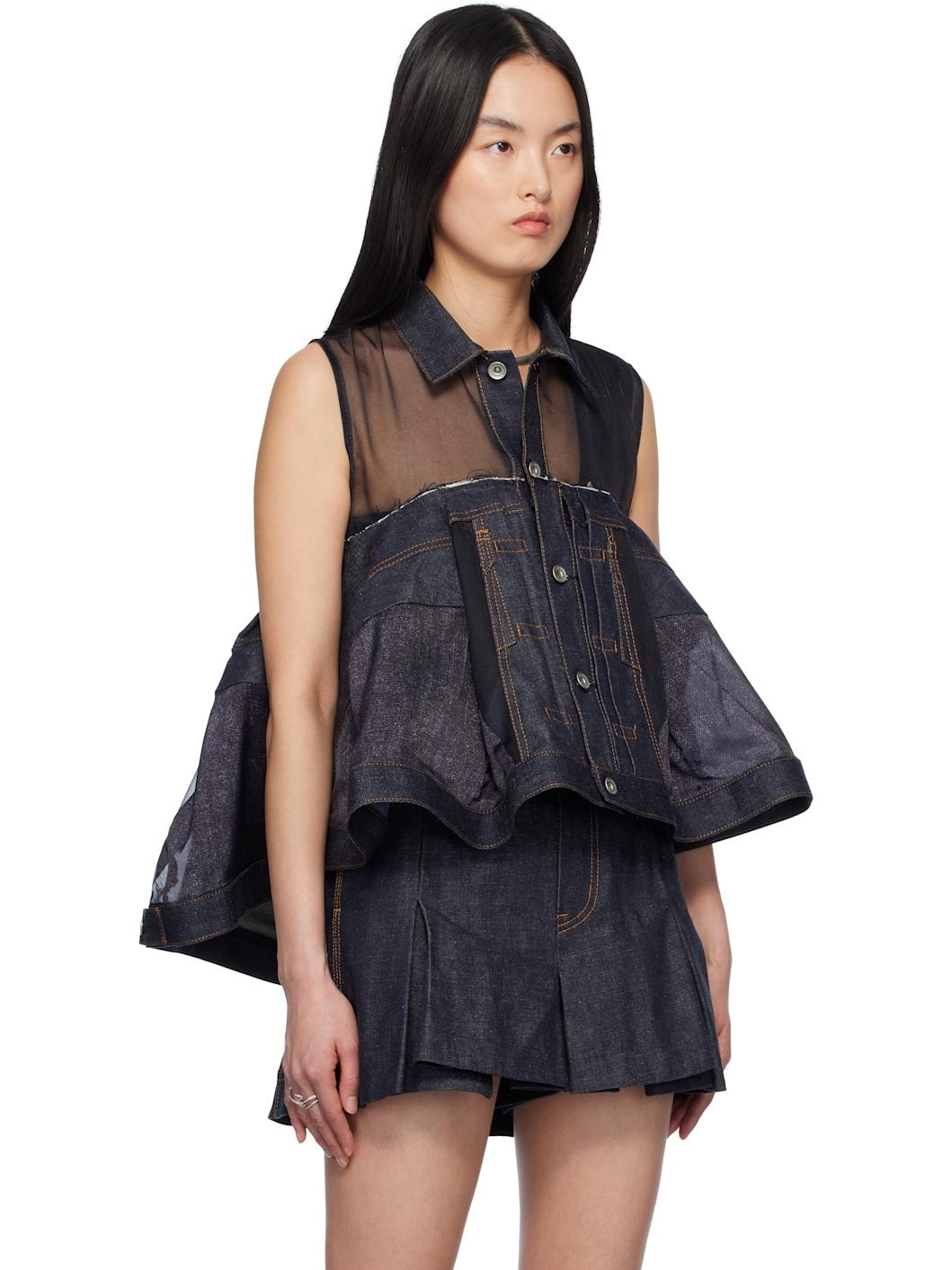 Indigo Mix Denim Blouse - 2