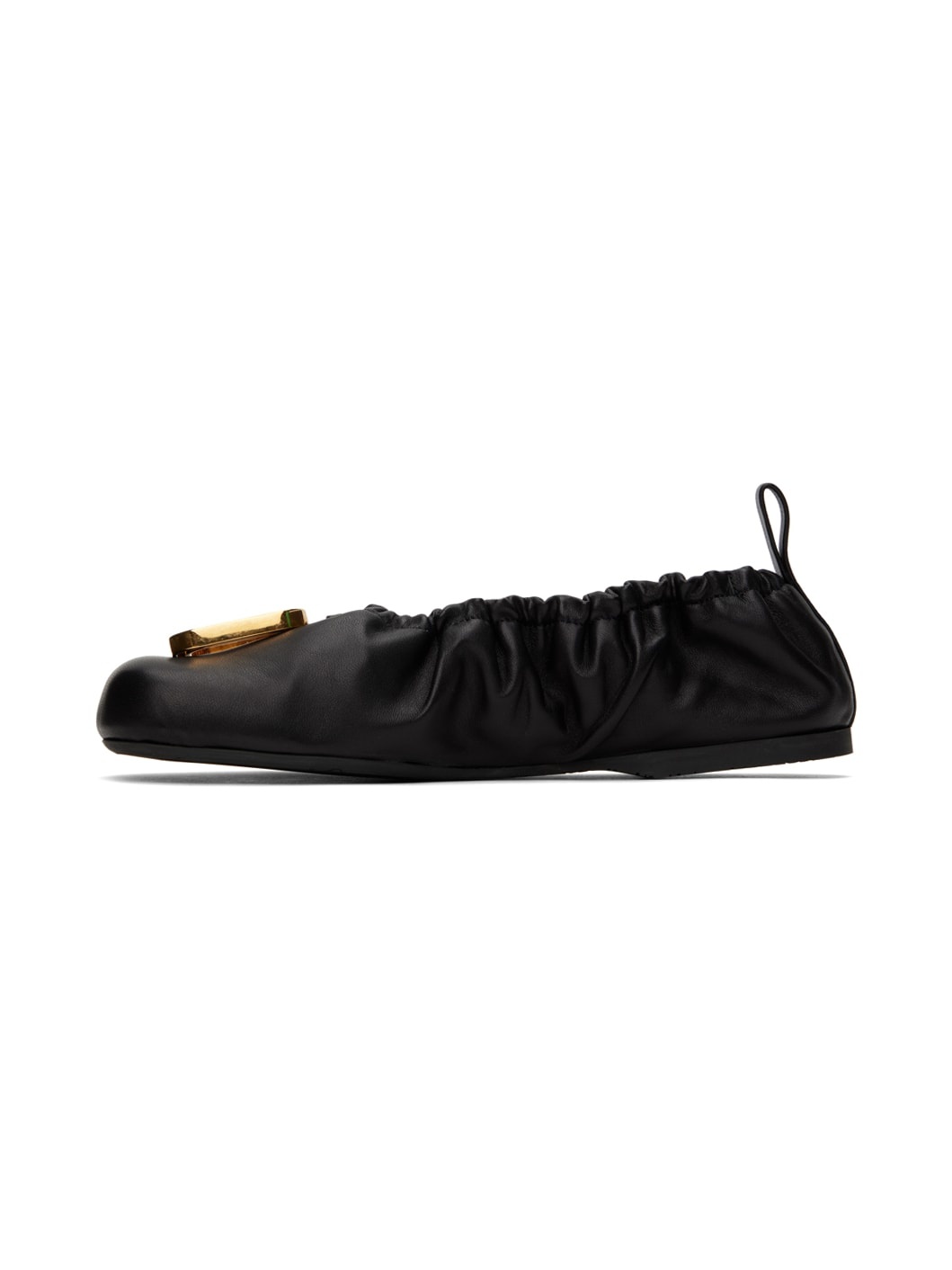 Black Buckle Ballerina Flats - 3