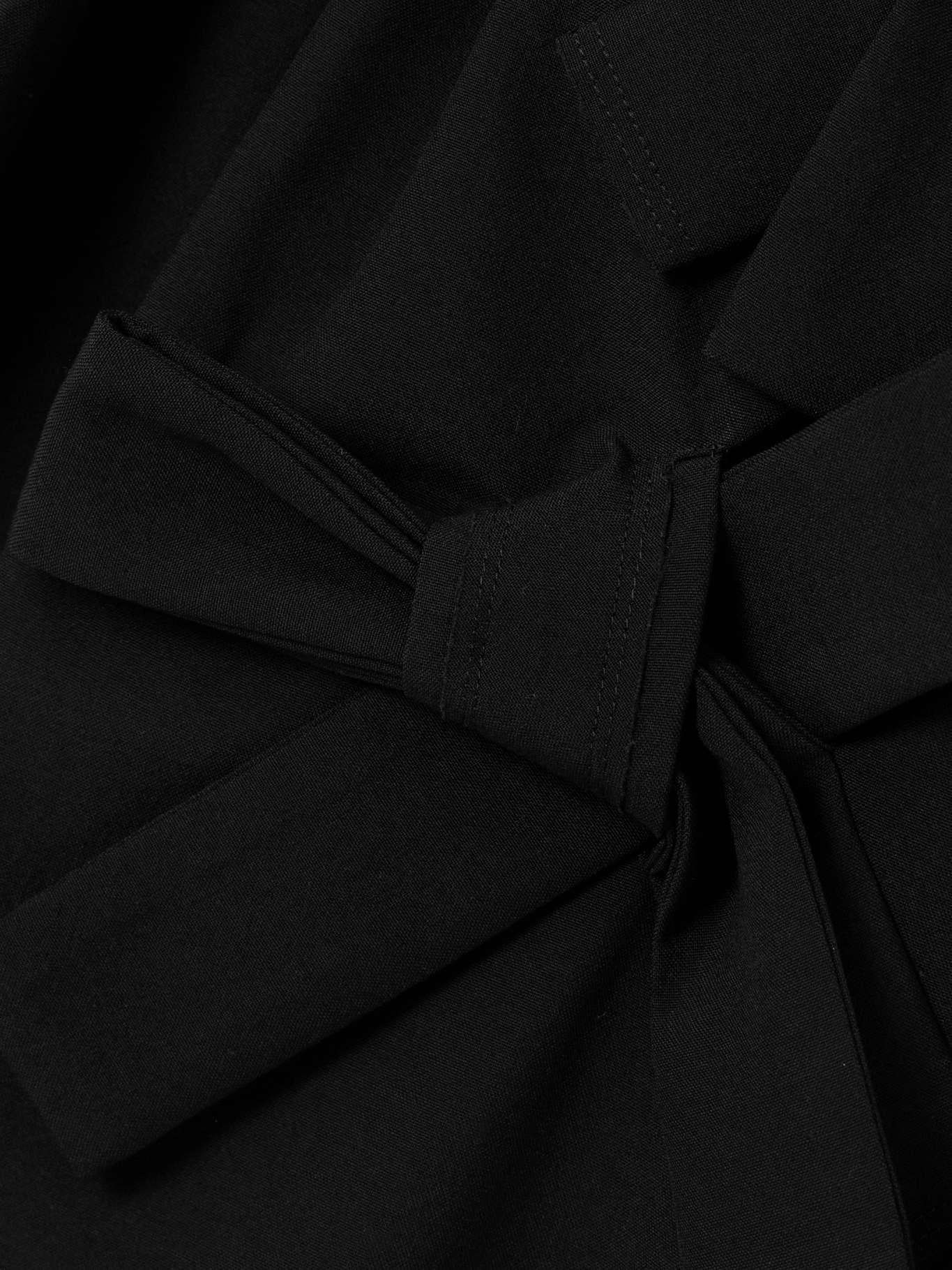 Tropical bow-embellished pleated wool midi skirt - 4