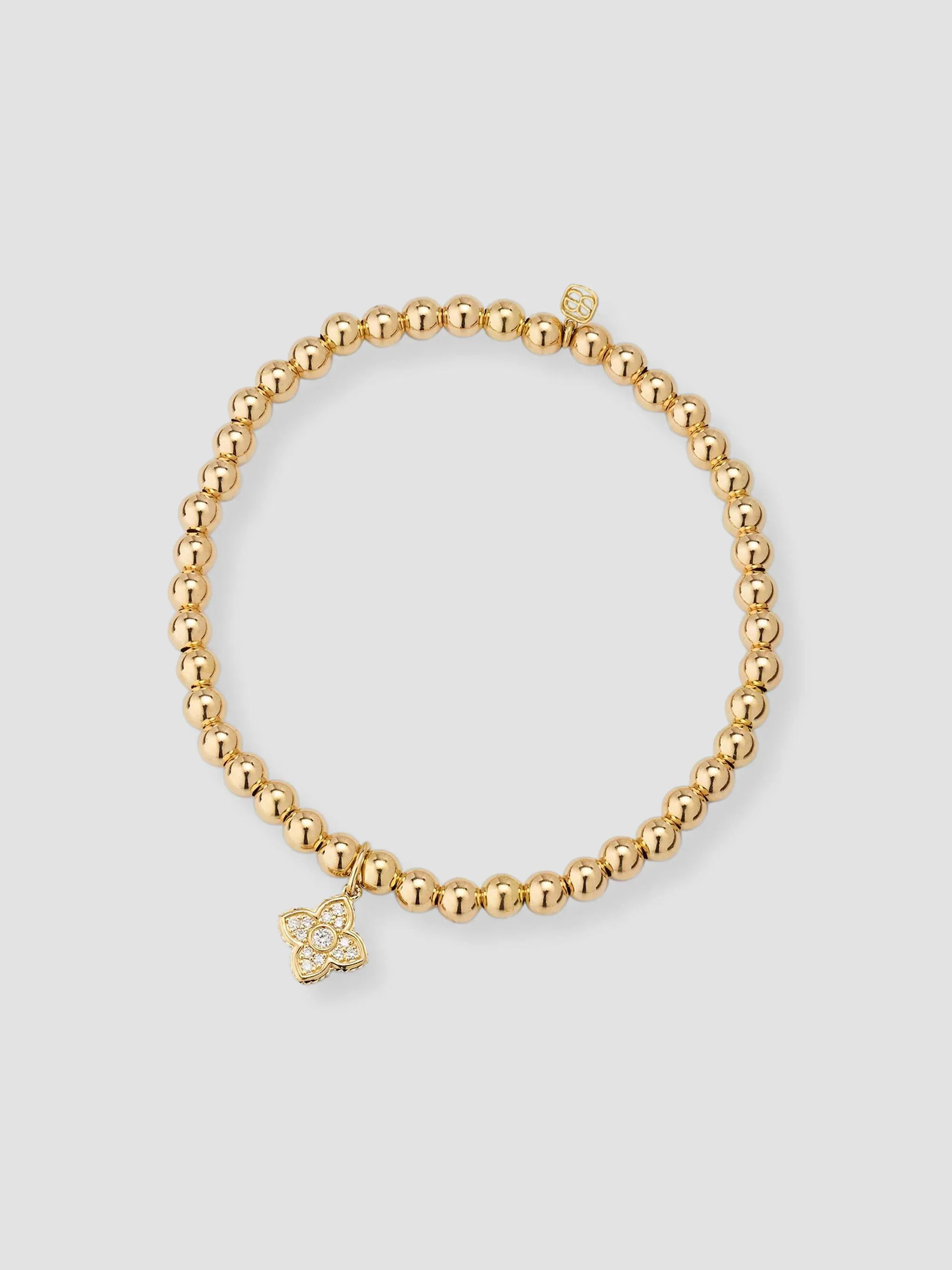 Women's Mini 14K Yellow Gold & 0.08 TCW Pavé Diamond Moroccan Charm Beaded Bracelet - Gold - 1