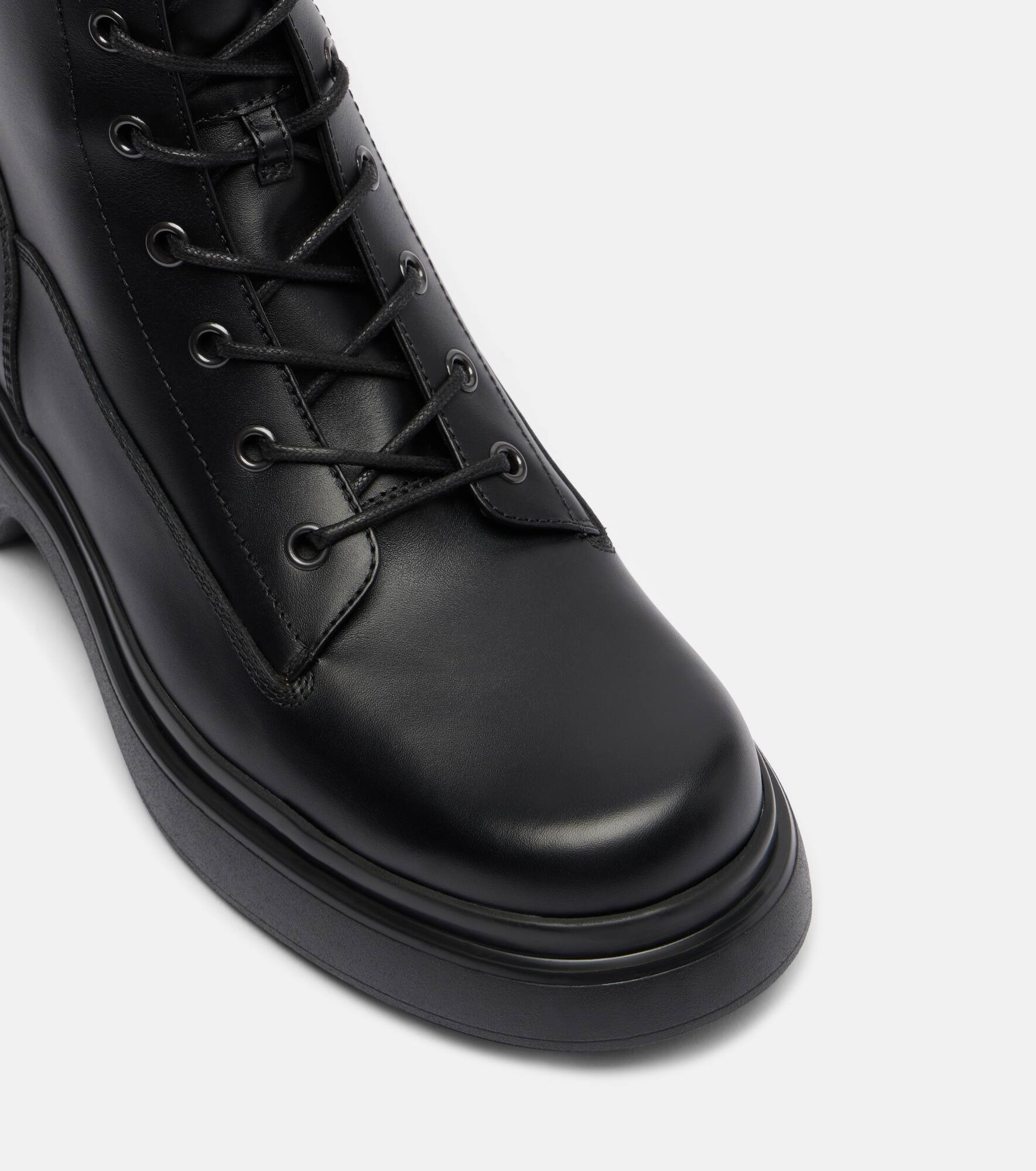 Leather combat boots - 5