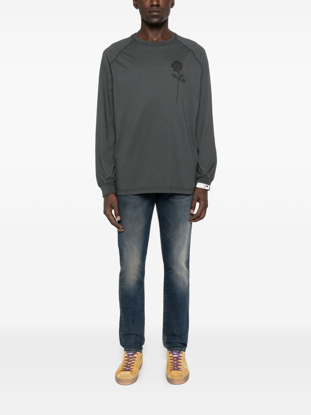 faded-effect cotton jeans - 2