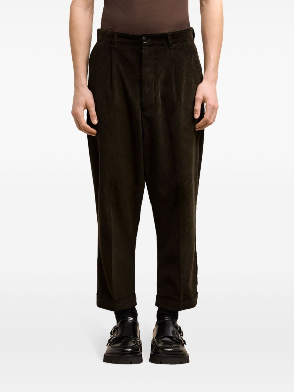 Carrot cotton cropped trousers - 5