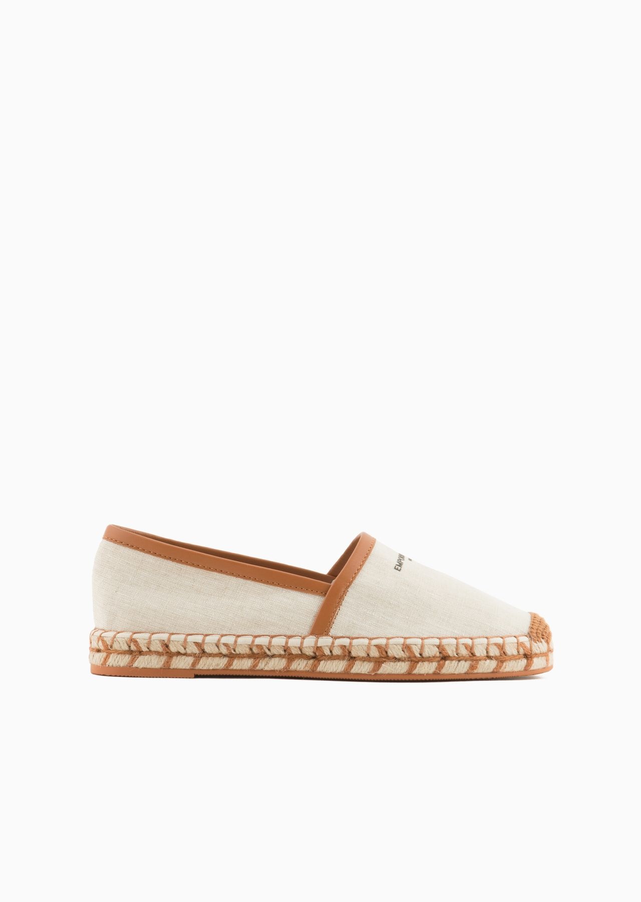 Linen espadrilles with leather trim - 1
