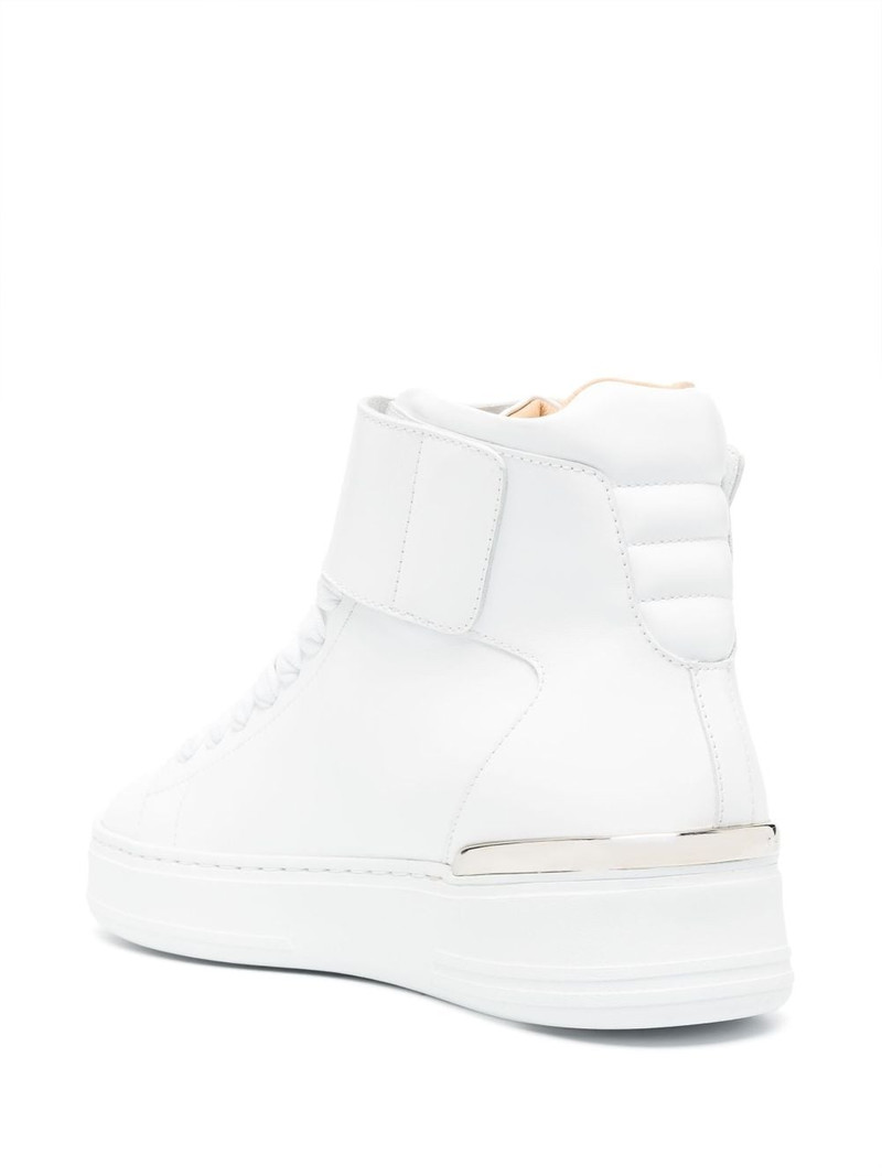 Crystal leather hi-top sneakers 3