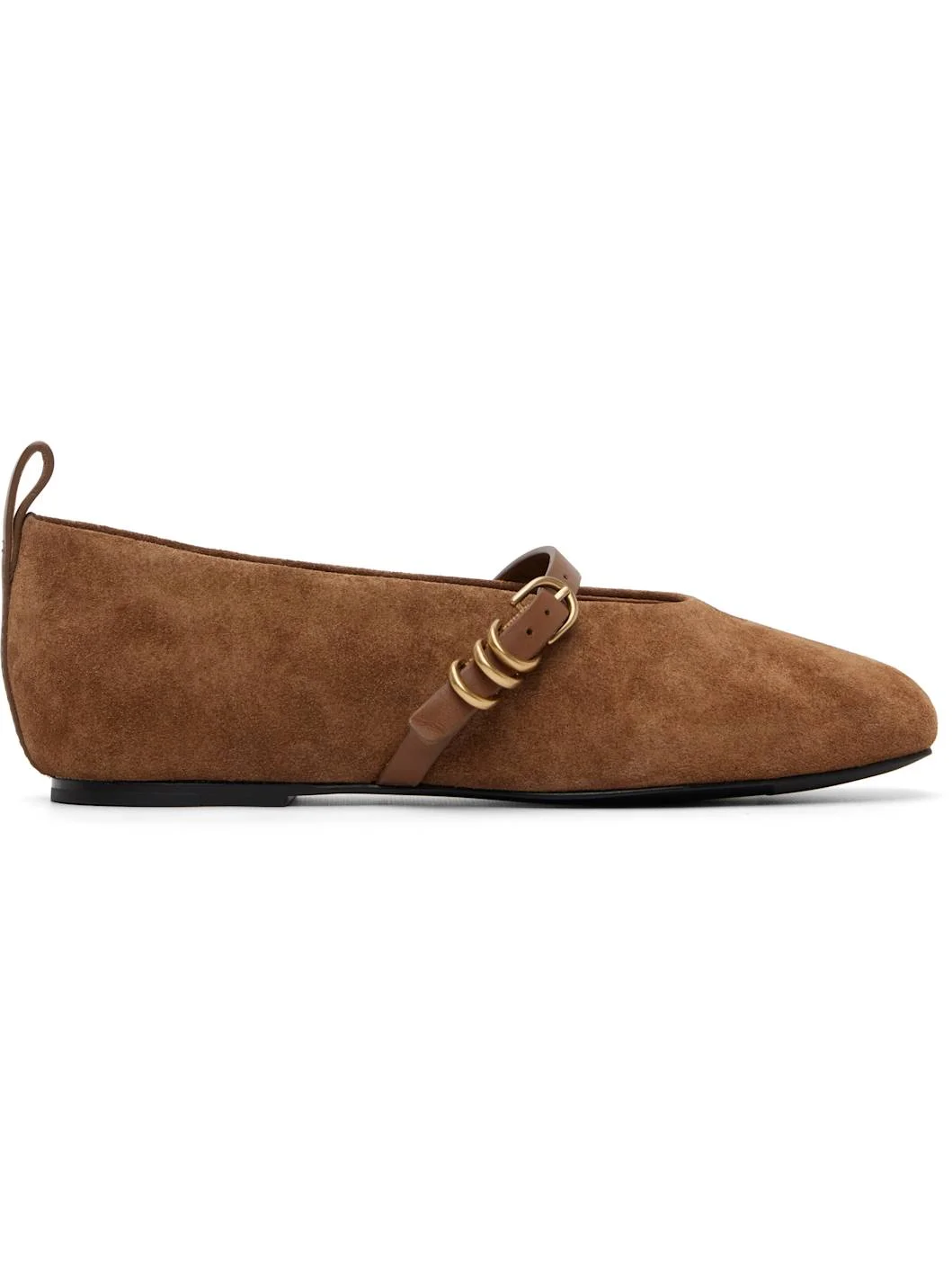 Tan Spire Suede Mary Jane Flats - 1
