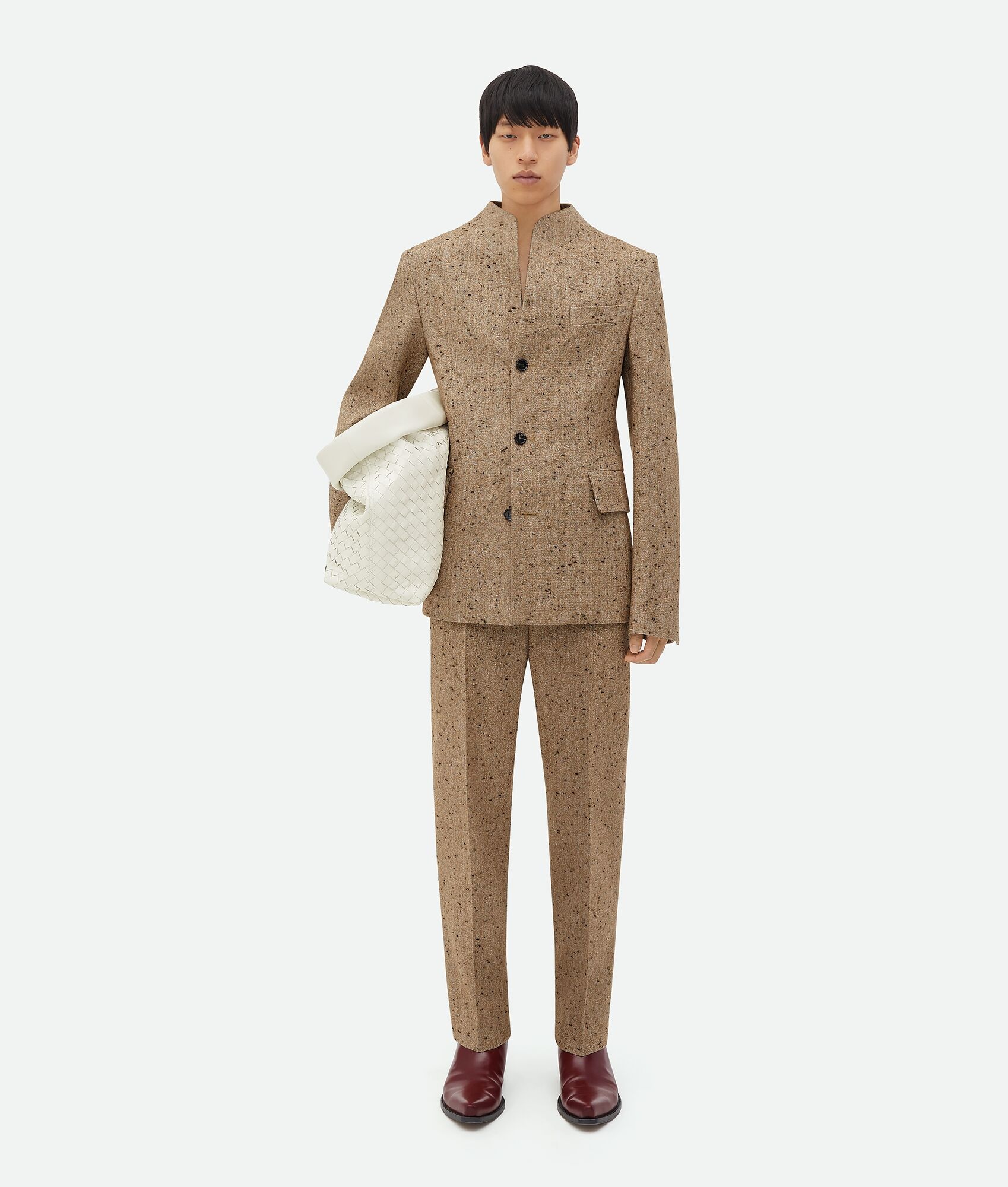 Knotted Wool Funnel Neck Jacket - 4