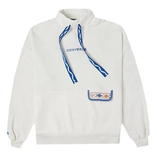 (WMNS) Converse Tapesyt Crew Sweatshirt 'White' 10025059-A01 - 1