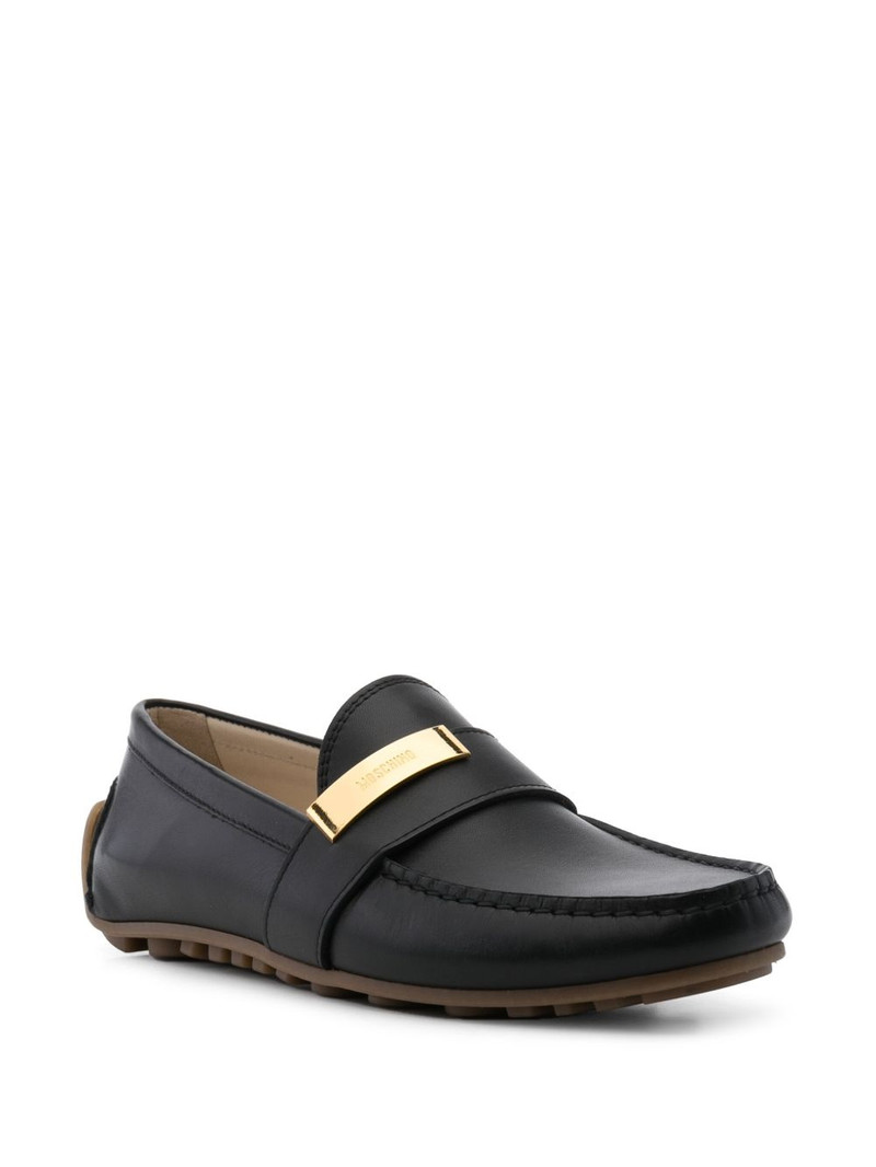 Moschino logo-plaque loafers outlook