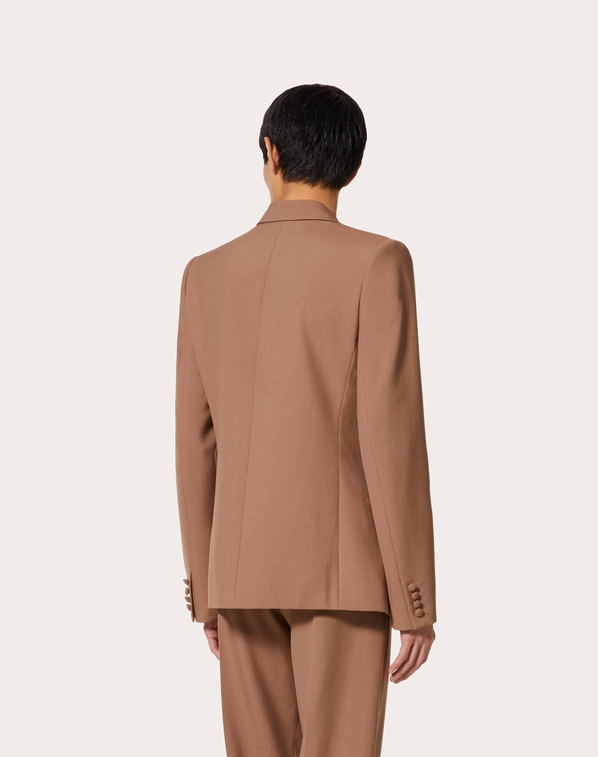 SINGLE-BREASTED WOOL JACKET WITH MAISON VALENTINO TAILORING LABEL AND CHIFFON INNER BIB - 4