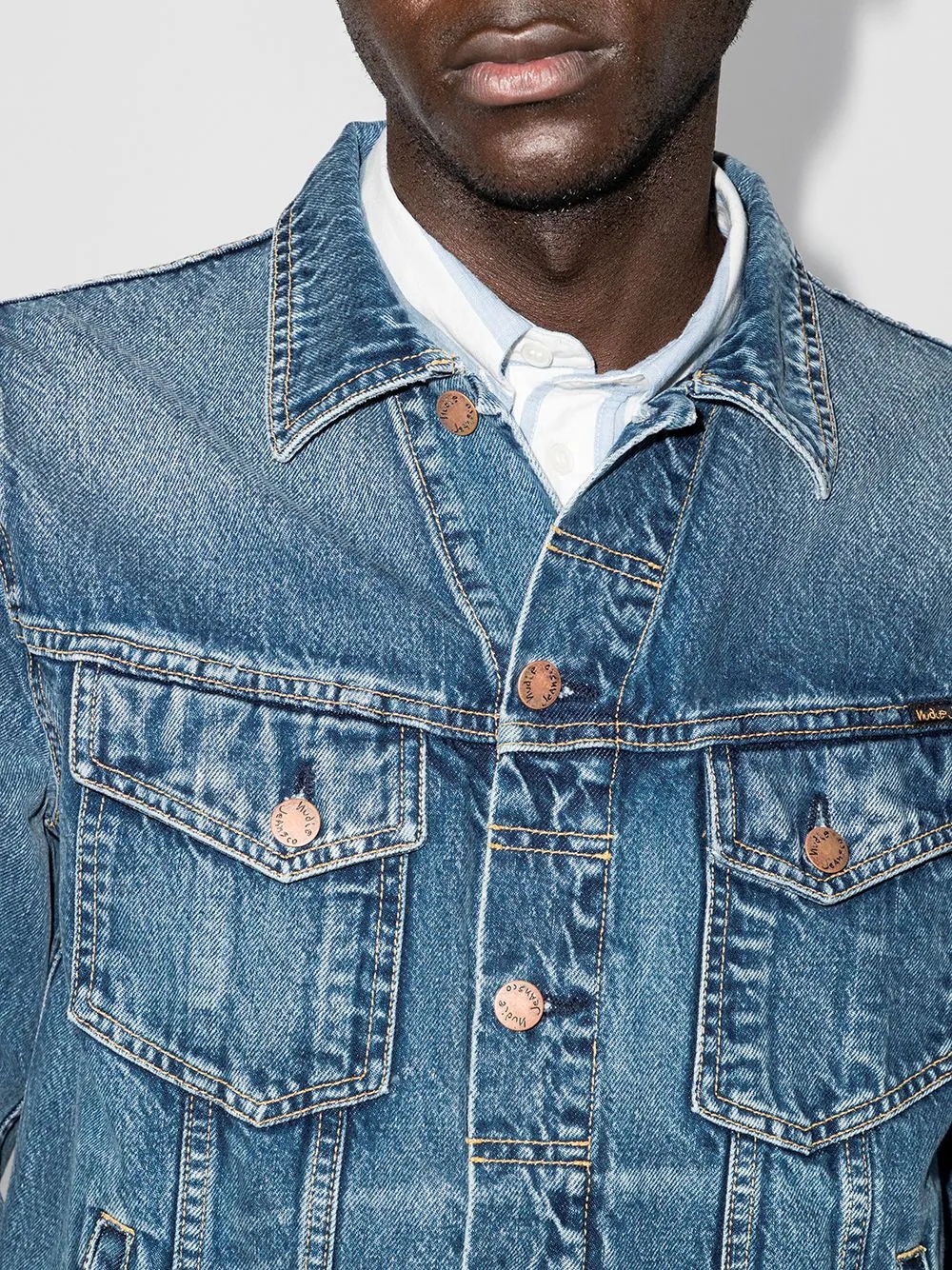 button-up denim jacket - 4