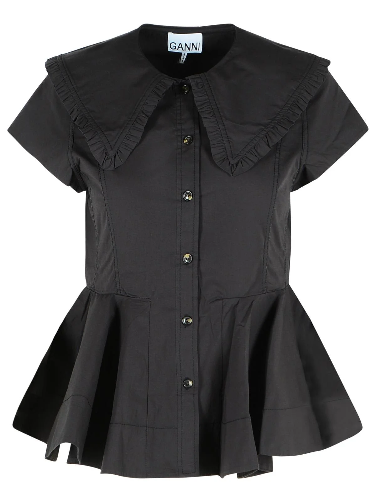 Ganni Black Cotton Shirt - 1