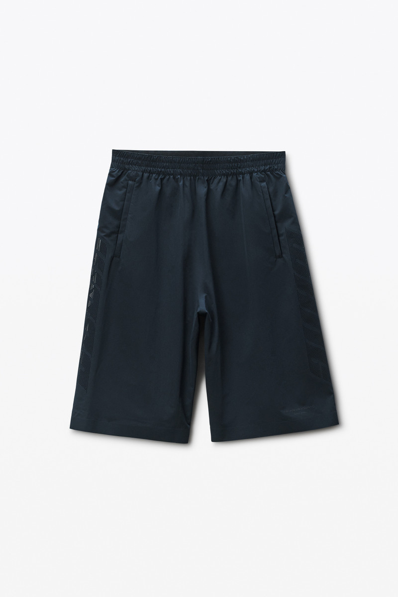 Black Perforated Logo Basketball Shorts 1