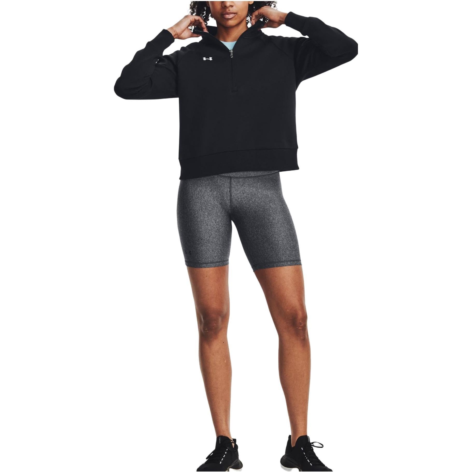 (WMNS) Under Armour Rival Fleece 1/2 Zip Sweatshirt 'Black' 1379492-001 - 3