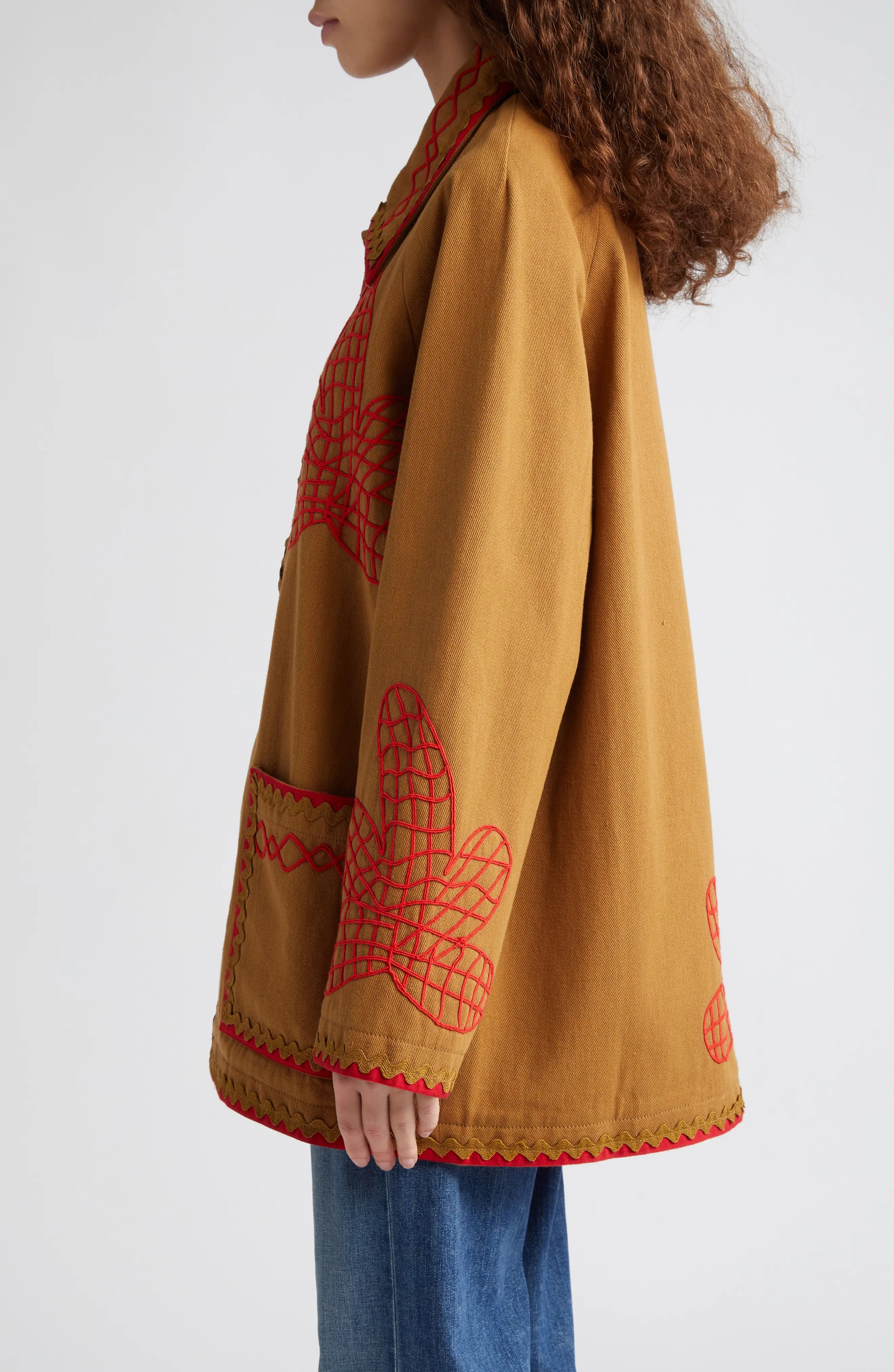 Maple Embroidered Field Coat - 3