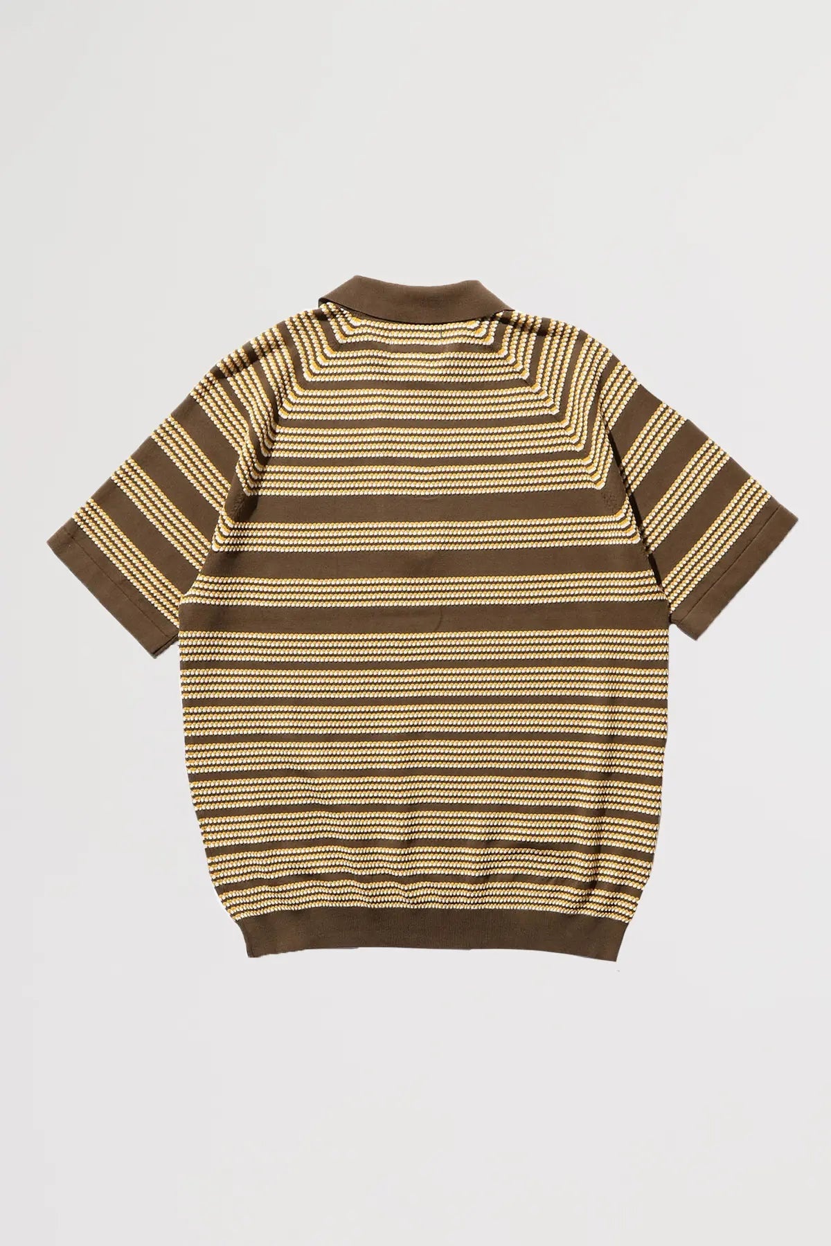 Half Zip Knit Polo Jacquard - Brown - 2