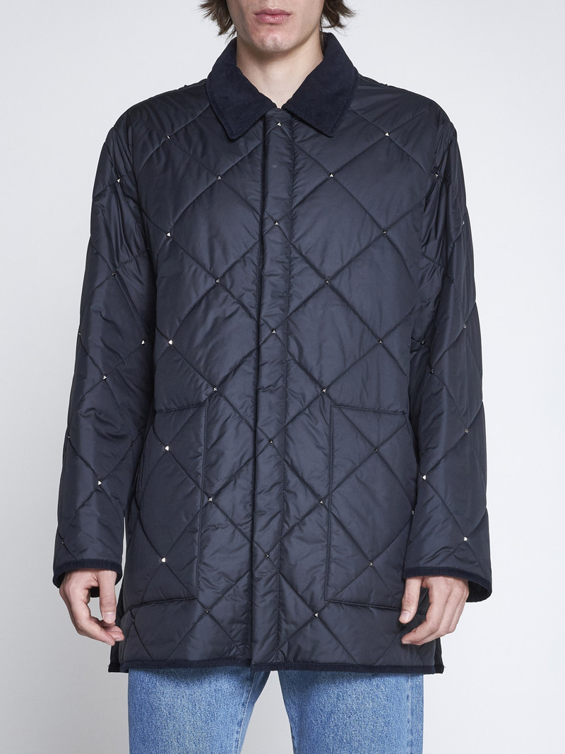 Valentino Rockstud Spike quilted nylon jacket outlook
