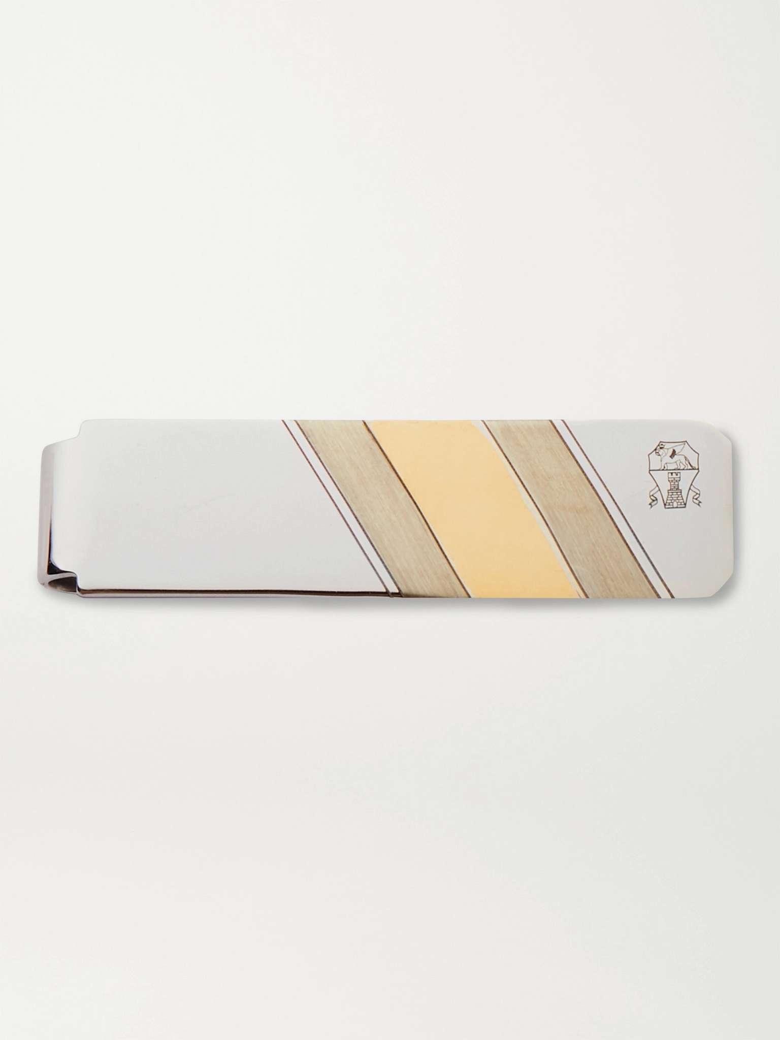 Engraved Silver and Gold-Tone Tie Bar - 1