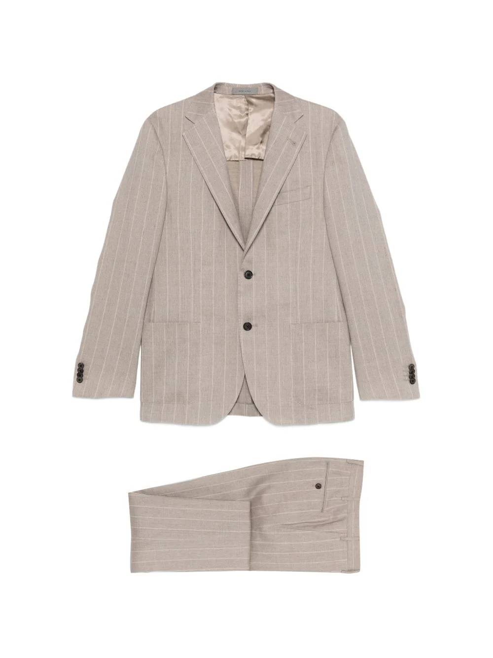 striped single-breasted blazer - 1