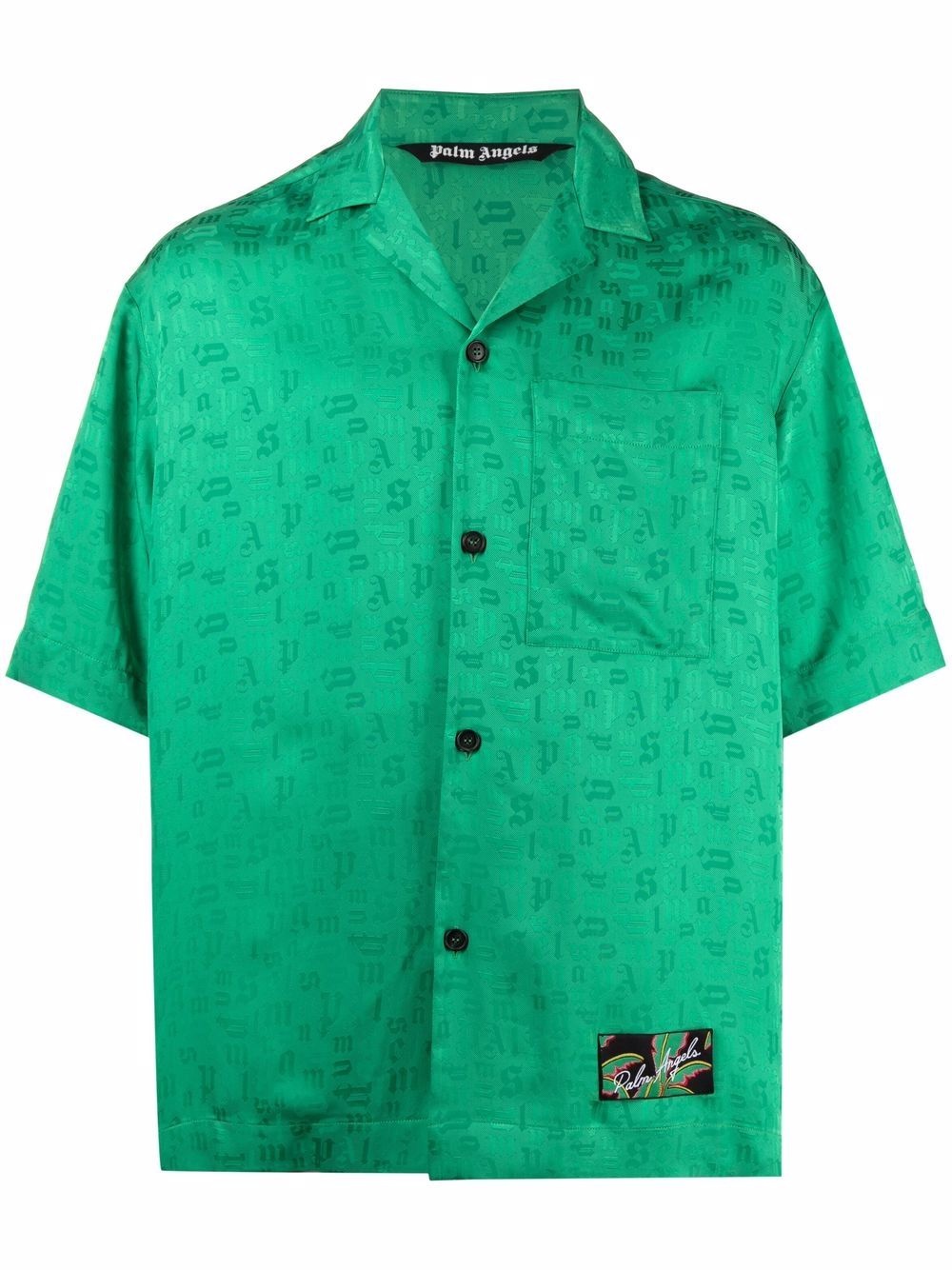 logo-print bowling shirt - 1