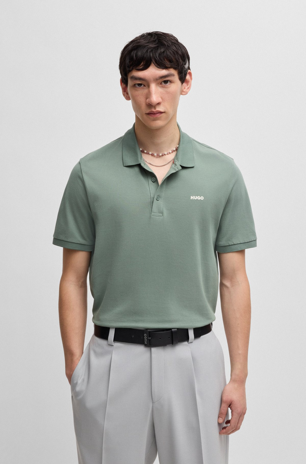 COTTON-PIQUÉ POLO SHIRT WITH LOGO PRINT - 2