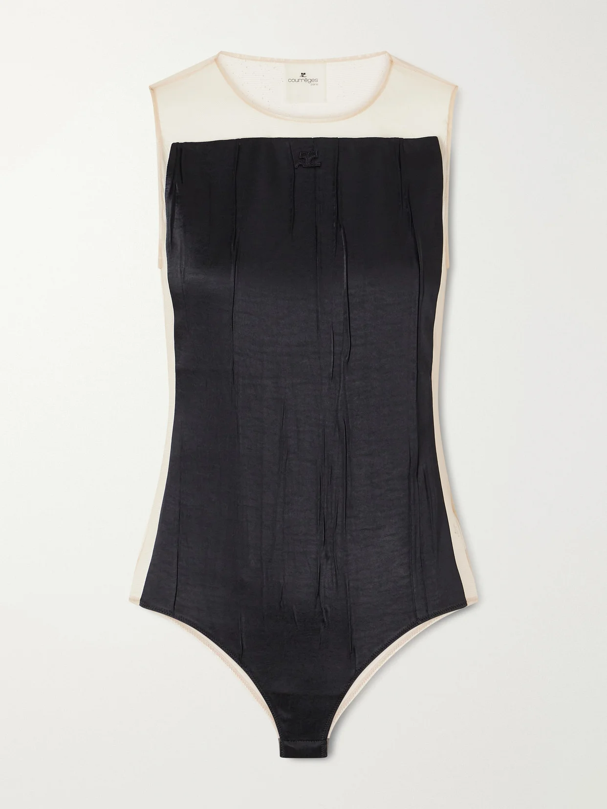 Logo-appliqué Crinkled-satin And Organza Bodysuit - 1