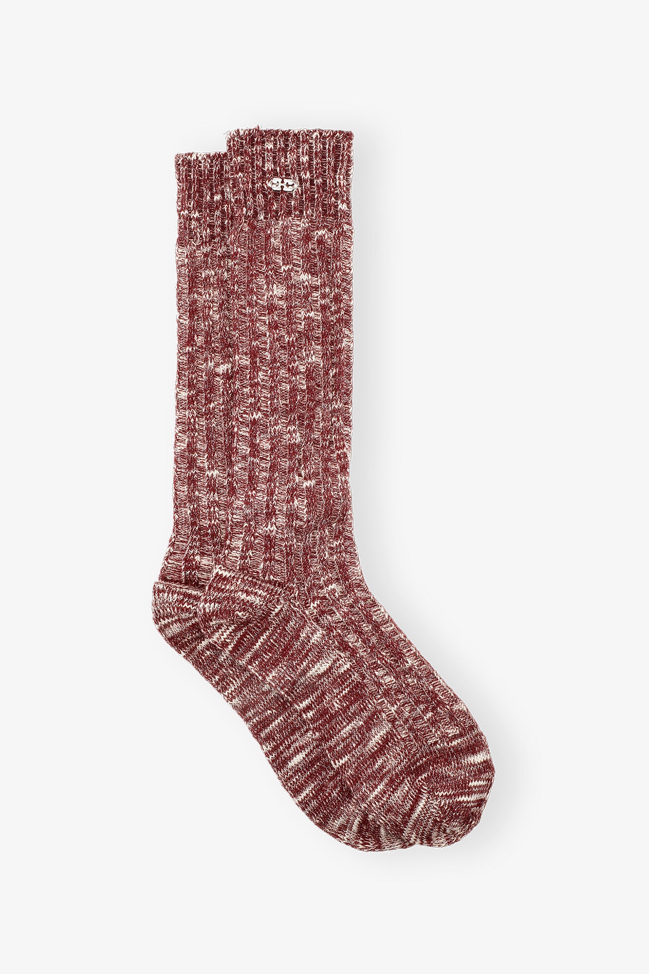BURGUNDY CHUNKY COTTON SOCKS - 1