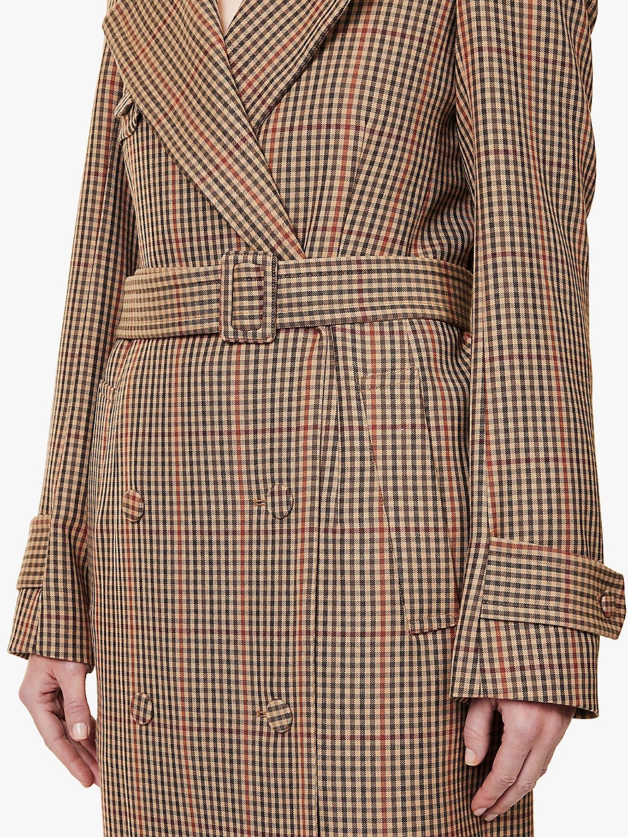 Remis check-pattern double-breasted wool coat - 5