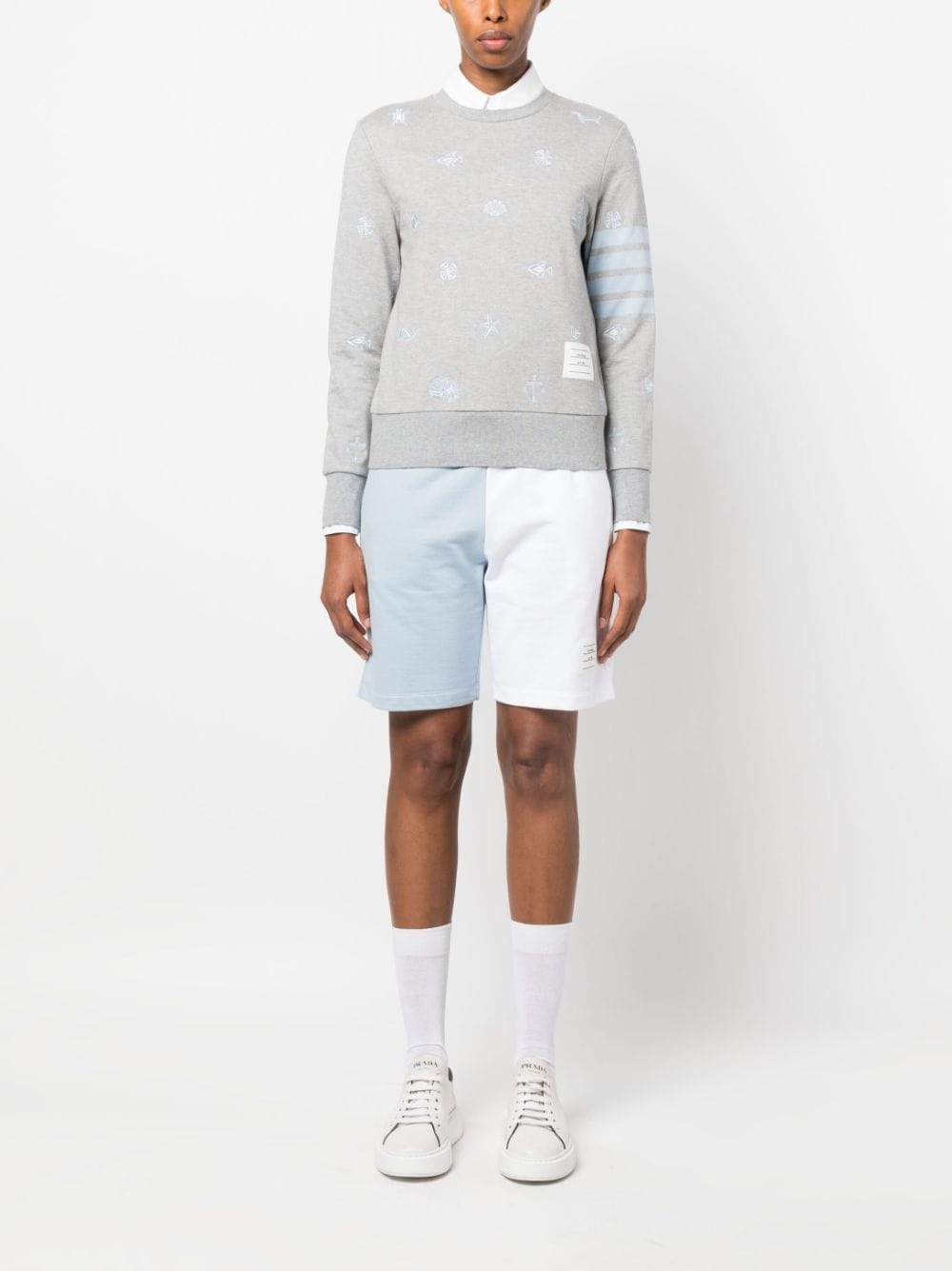 Nautical embroidery crew neck sweatshirt - 2